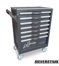 Silverstahl 266-piece Sturdy Tool Trolley with 7 Drawers with Tools – Lockable – Workshop Trolley